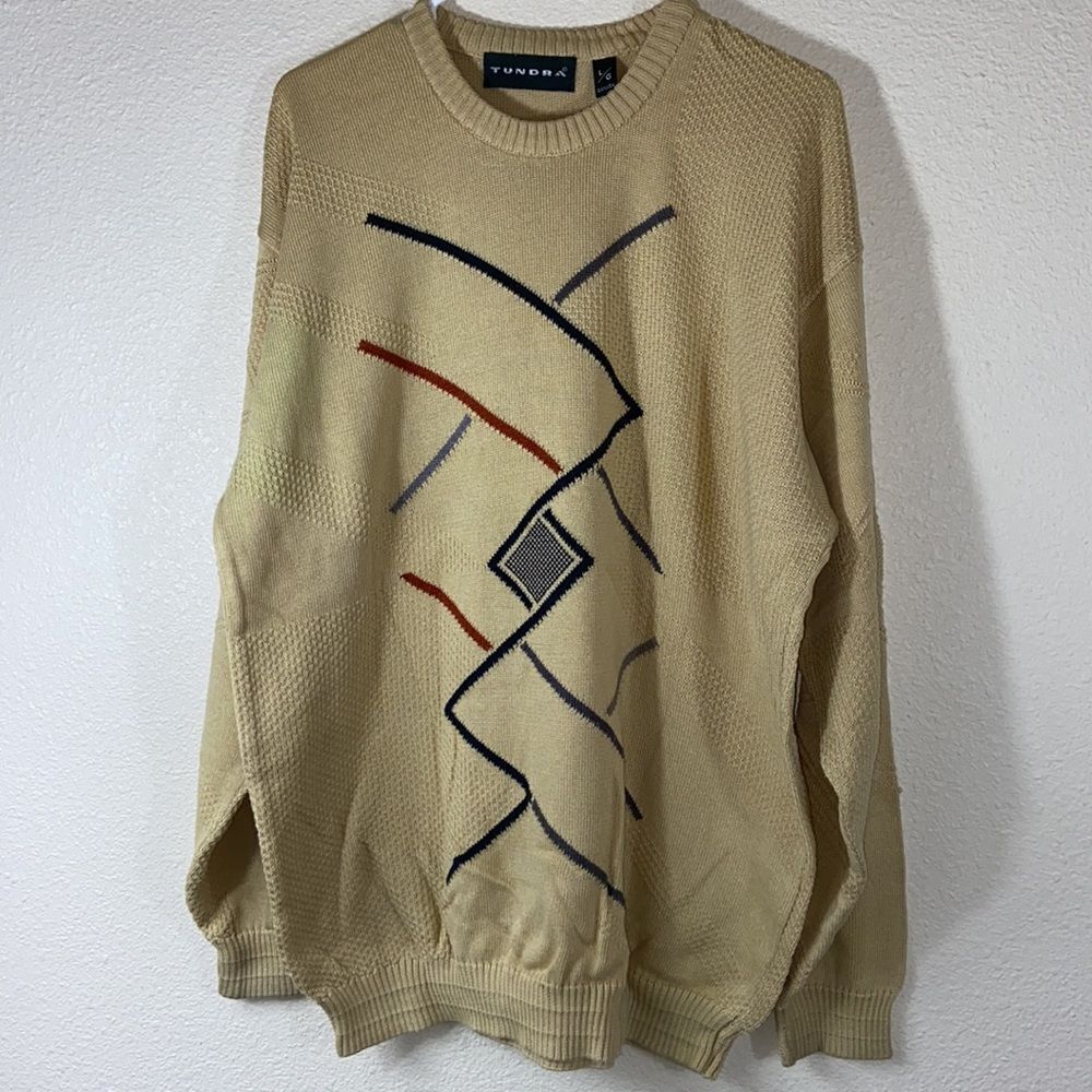 VTG, 80s 90s TUNDRA KNIT MEN SWEATER SIZE L
